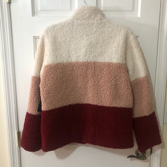 Lulus Pink Multi Color Sherpa Jacket - Picture 6 of 9